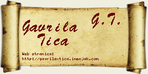 Gavrila Tica vizit kartica